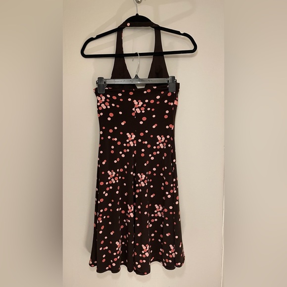 Brown dress with light and dark pink polka dots. Size M. - Picture 4 of 4